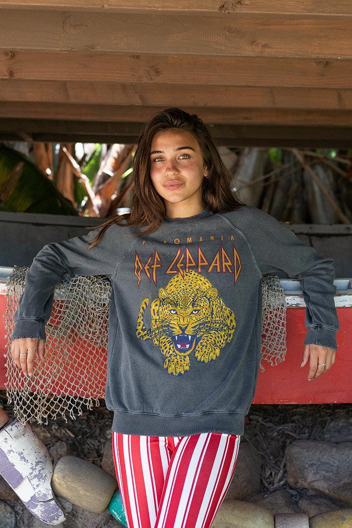 Def Leppard Upcycle Golden Sweatshirt - Life Clothing Co