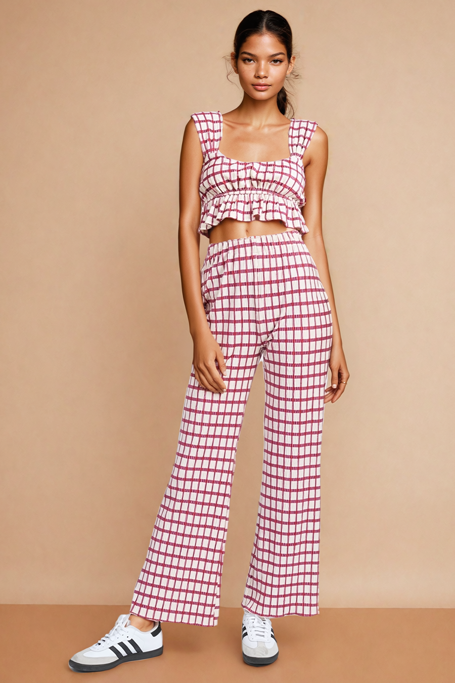 Karla Plaid Flare Pants