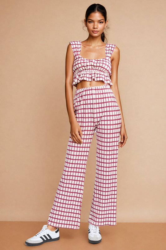 Karla Plaid Flare Pants