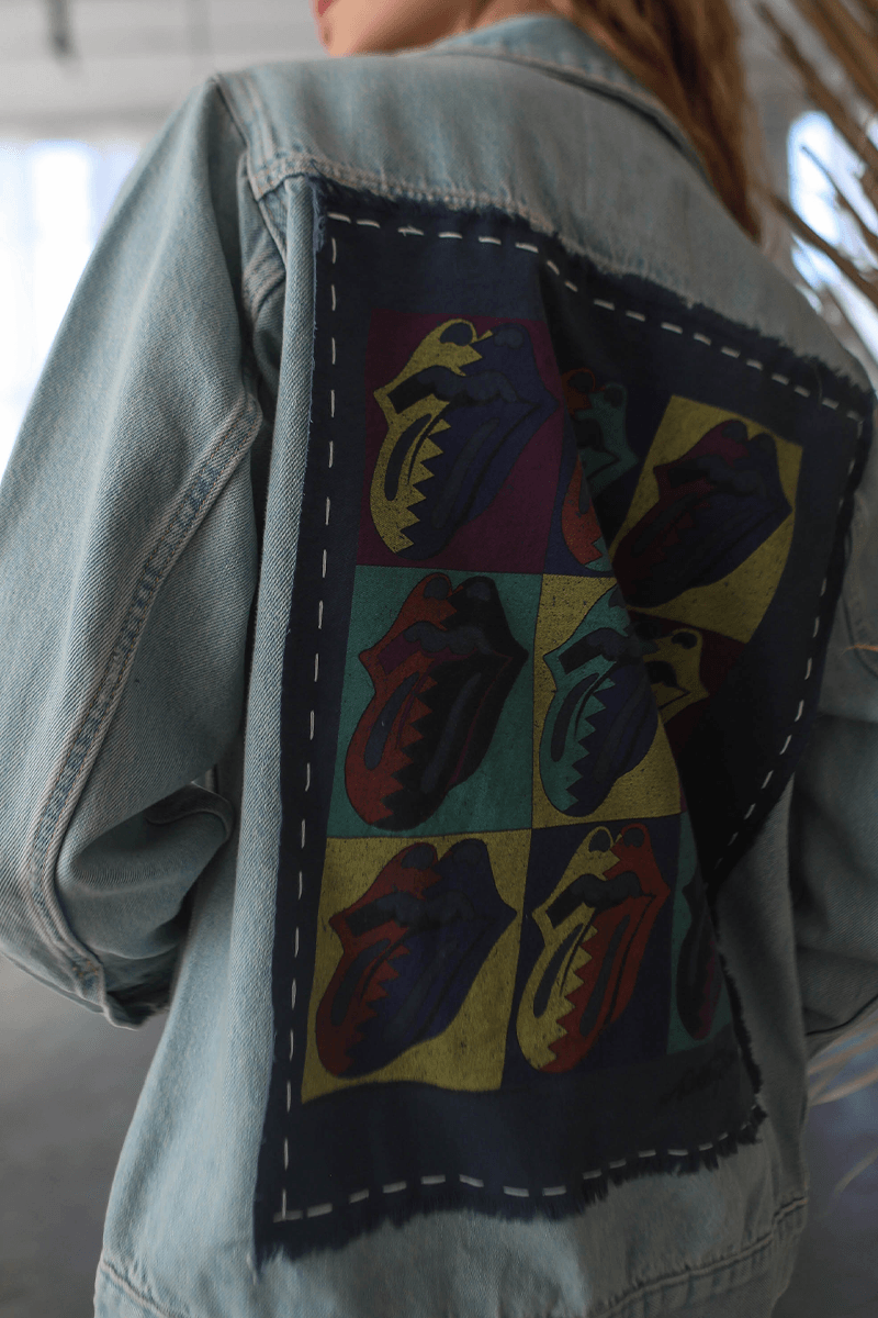 Rolling Stones Some Girls Hand Stitched Denim Jacket - Life Clothing Co