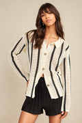 Lev Striped Crochet Button