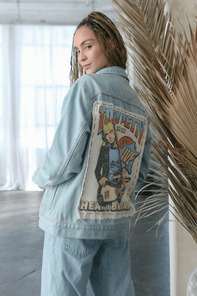 Tom Petty Hand Stitched Denim Jacket - Life Clothing Co