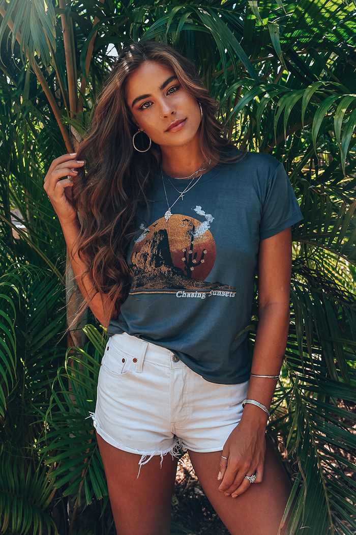 Chasing Sunsets Boyfriend Tee