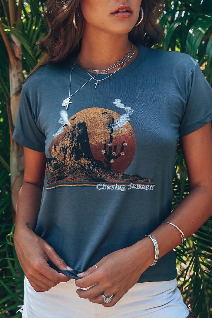 Chasing Sunsets Boyfriend Tee