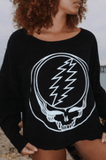 Grateful Dead Stealie Oversized Long Sleeve Top - Life Clothing Co