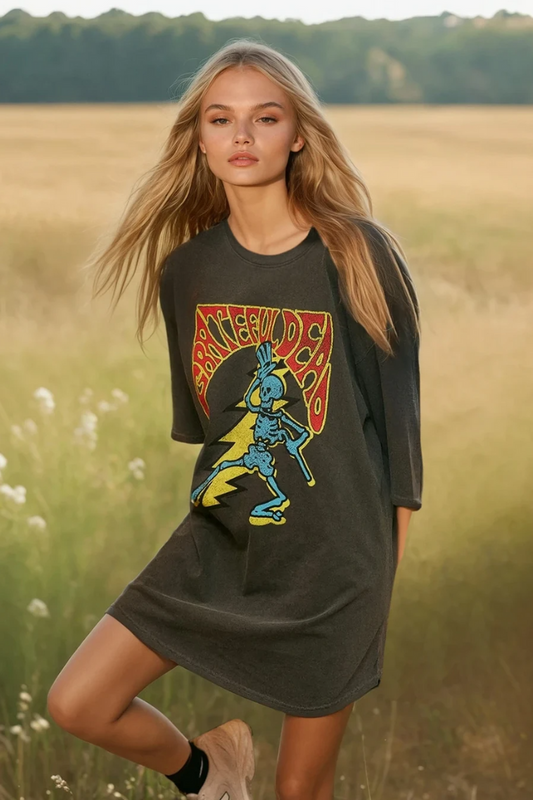 Grateful Dead Dancing Skeleton Oversized Tee