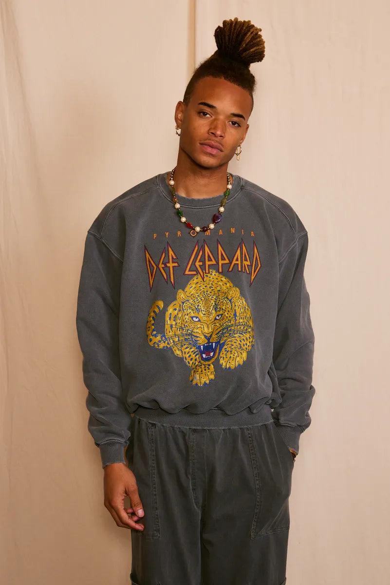 Def Leppard Upcycled Golden Men's Sweatshirt - Life Clothing Co