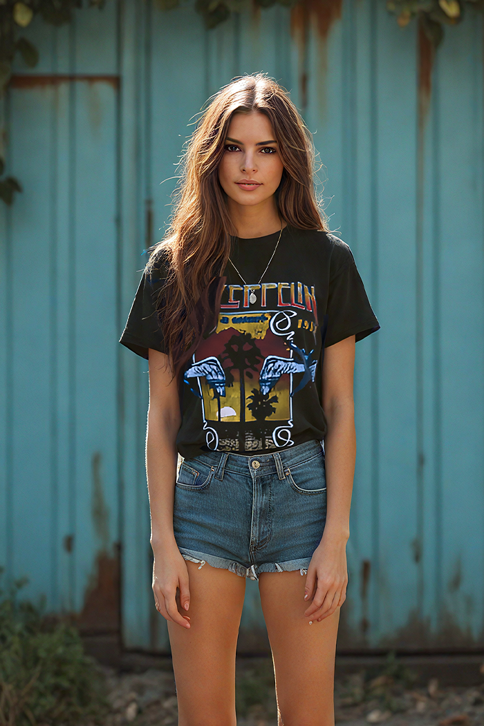 Led Zeppelin Inglewood Sunkissed Gray Tee