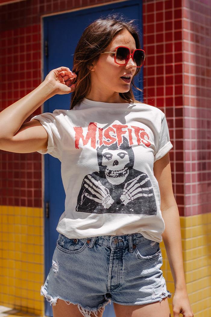  Misfits T Shirt Skull Crossed Arms Mens Short Sleeve T Shirts  Classic Rock Vintage Style Graphic Tees : Clothing, Shoes & Jewelry